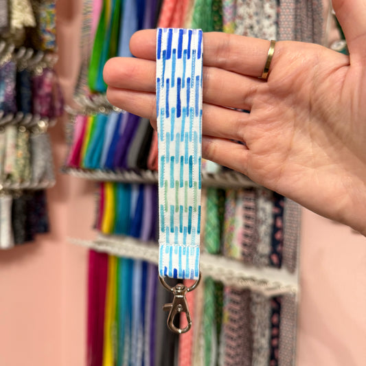 Blue and Green Lines Wristlet