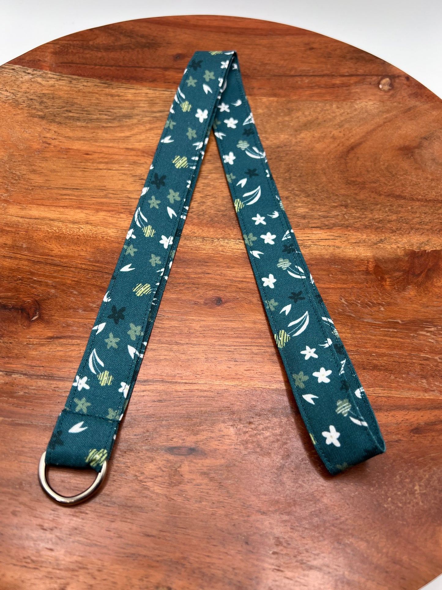 Dark Teal Floral Lanyard