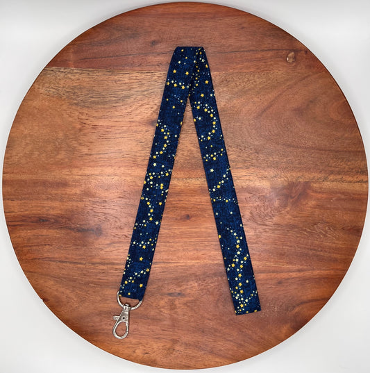 Blue and Yellow Star Lanyard