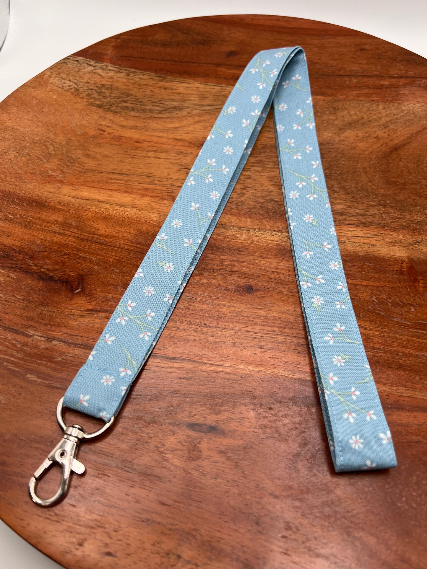 Light Blue Floral Lanyard