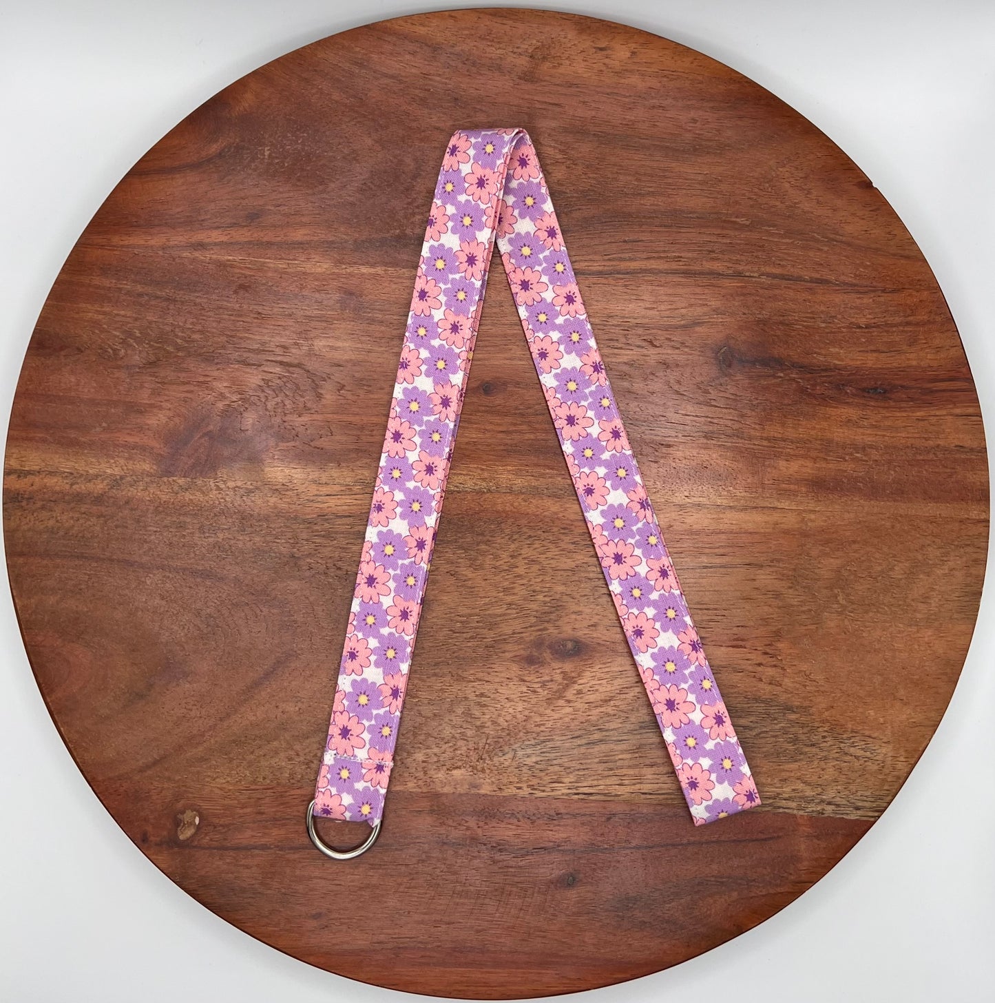 Pink and Purple Floral Lanyard