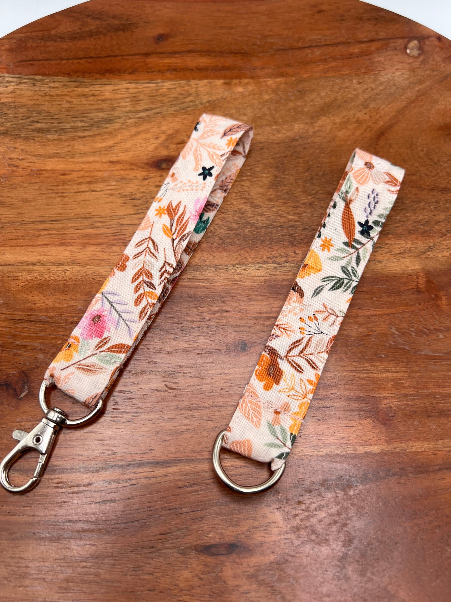 Peach Fall Floral Lanyard