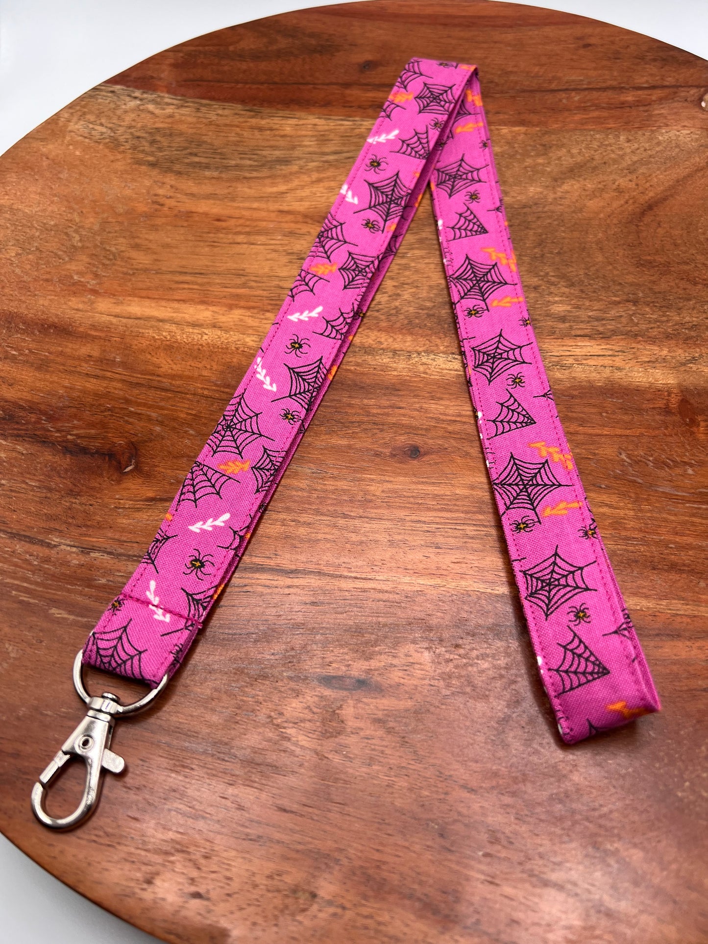 Magenta Spiderweb Lanyard