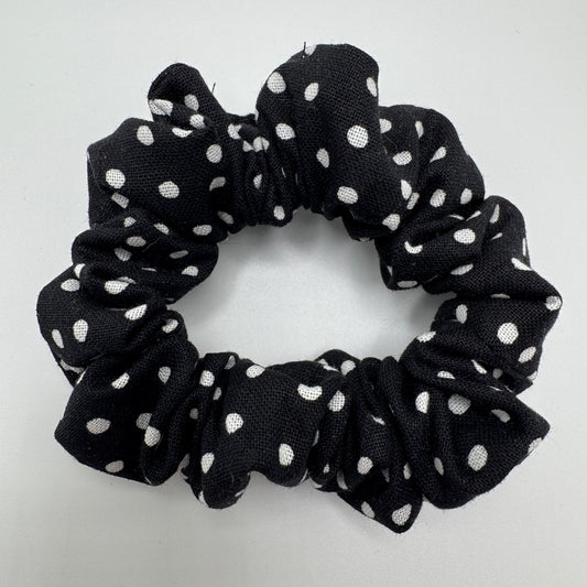 Black Polka Dot Scrunchie