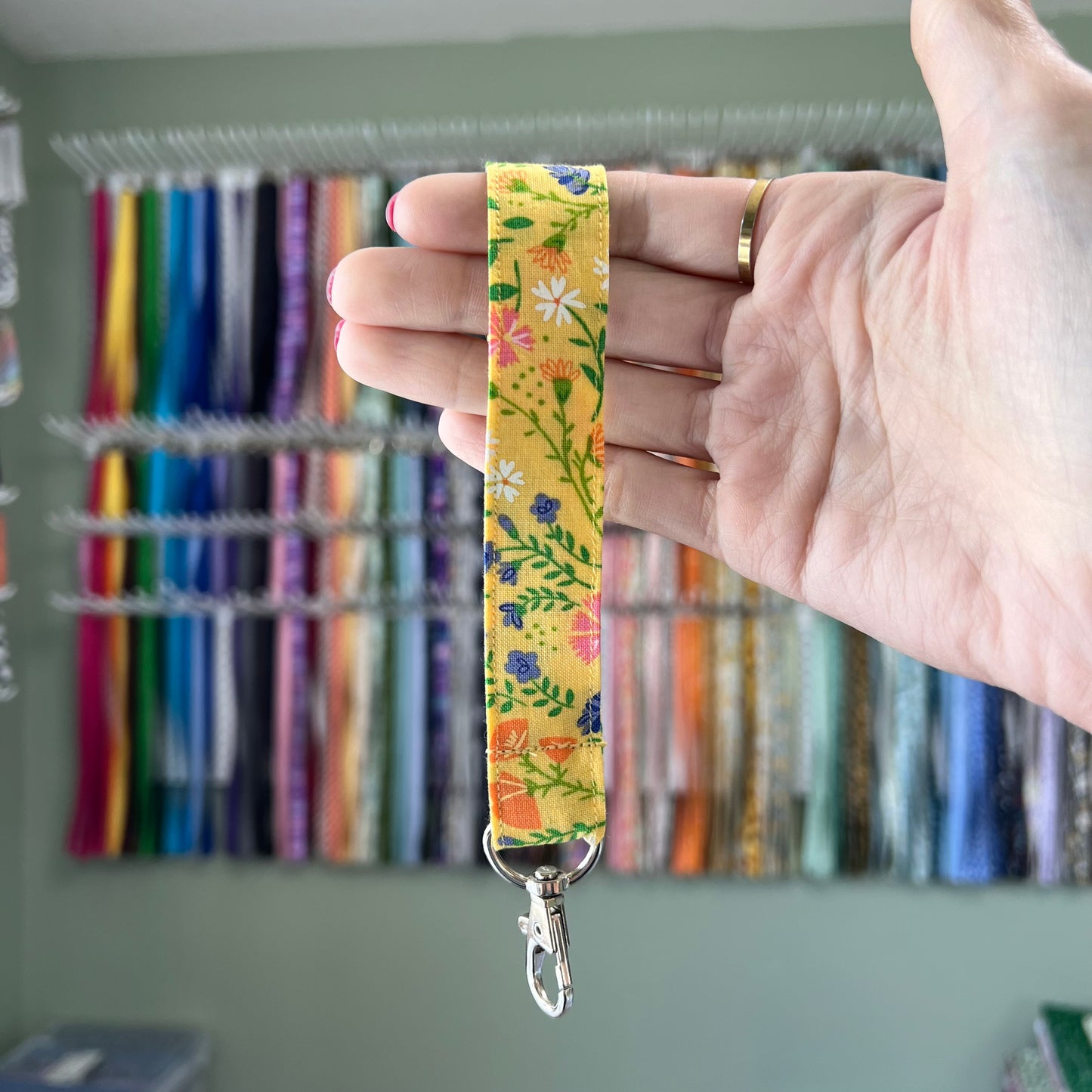 Yellow Wildflower Floral Wristlet