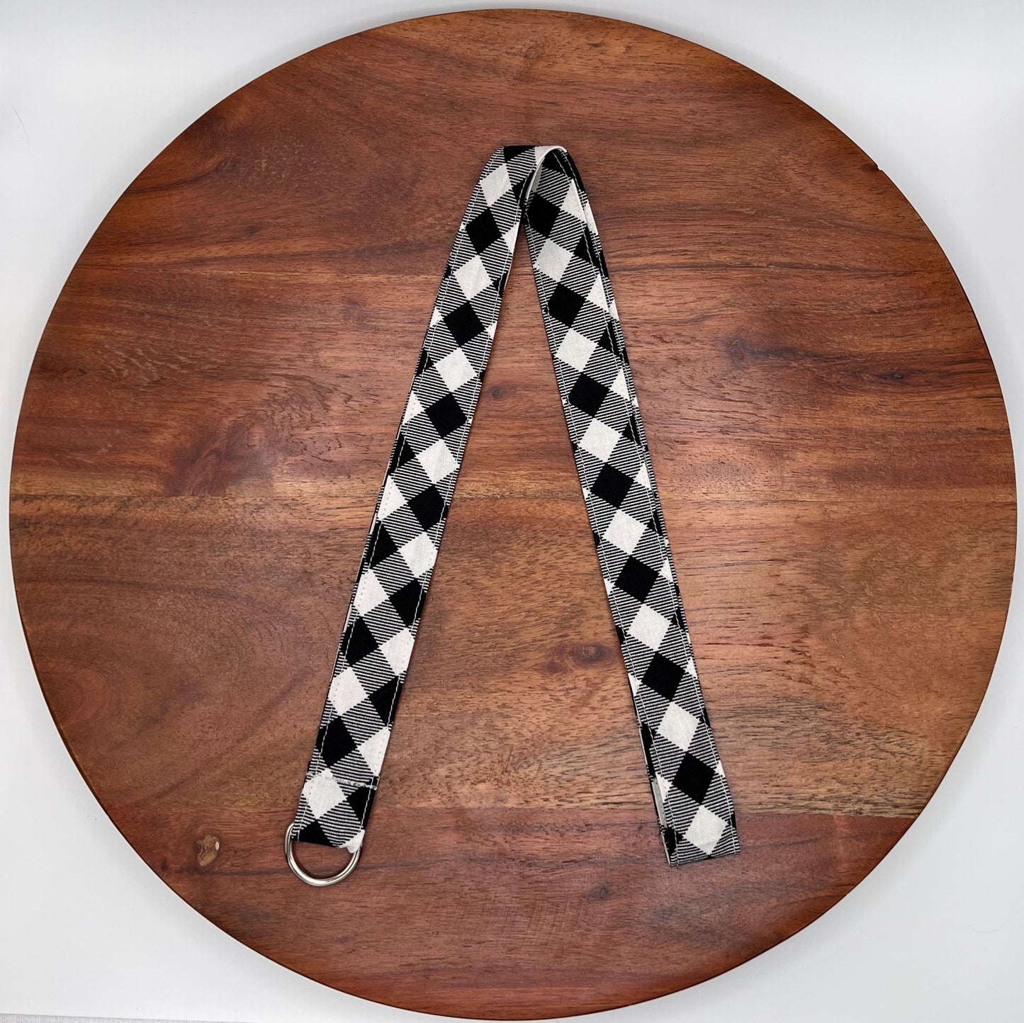 Black and White Plaid Lanyard