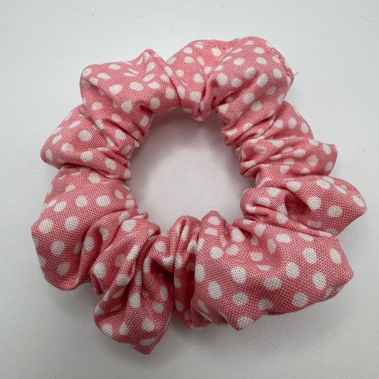 Pink Polka Dot Scrunchie