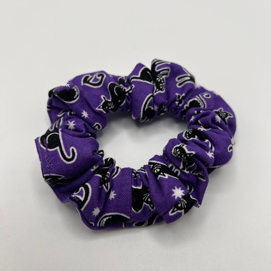 Purple Black Cat Scrunchie