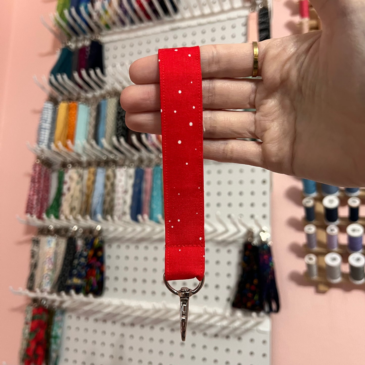 Red Snow Wristlet