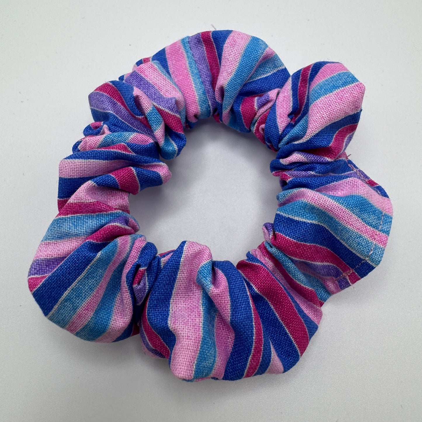 Pink, Purple and Blue Stripe Scrunchie