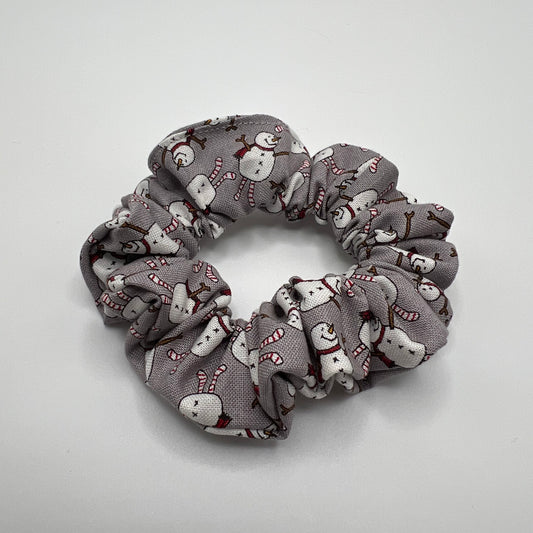 Gray Snowmen Scrunchie