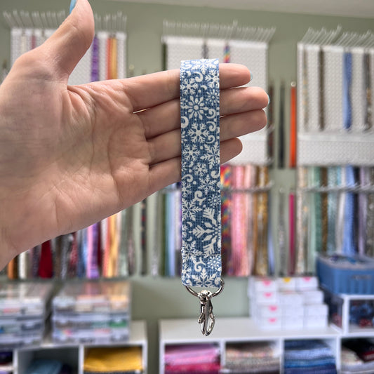 Light Blue Snowflake Wristlet