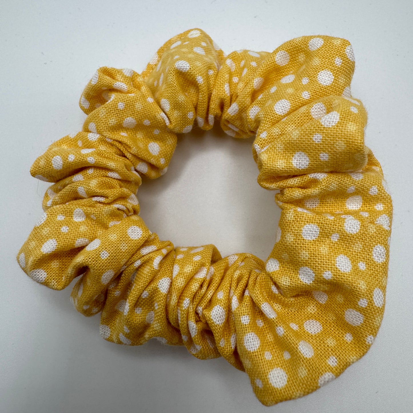 Yellow Polka Dot Scrunchie