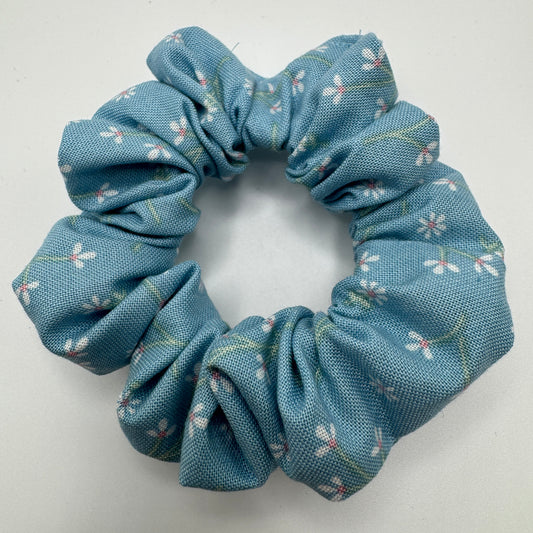 Light Blue Floral Scrunchie