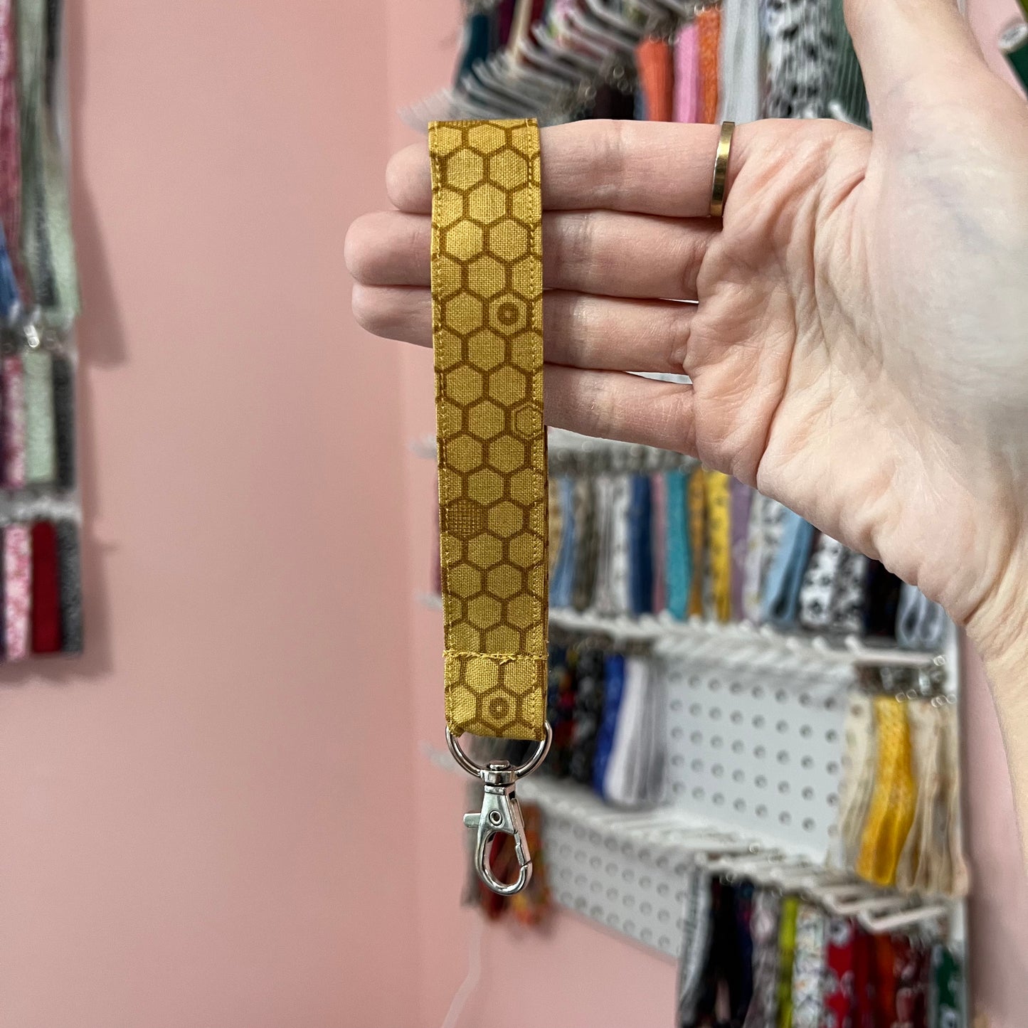 Mustard Honeycomb Wristlet