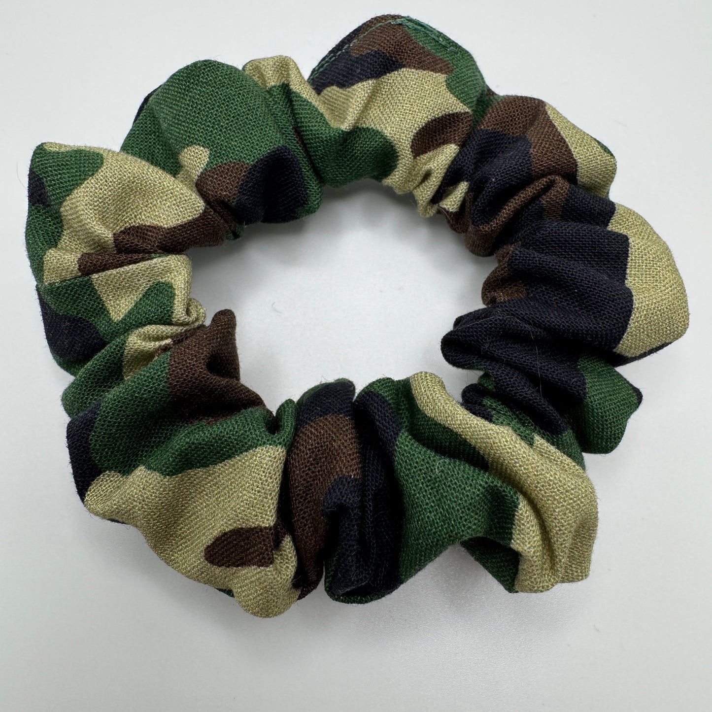 Green Camo Scrunchie