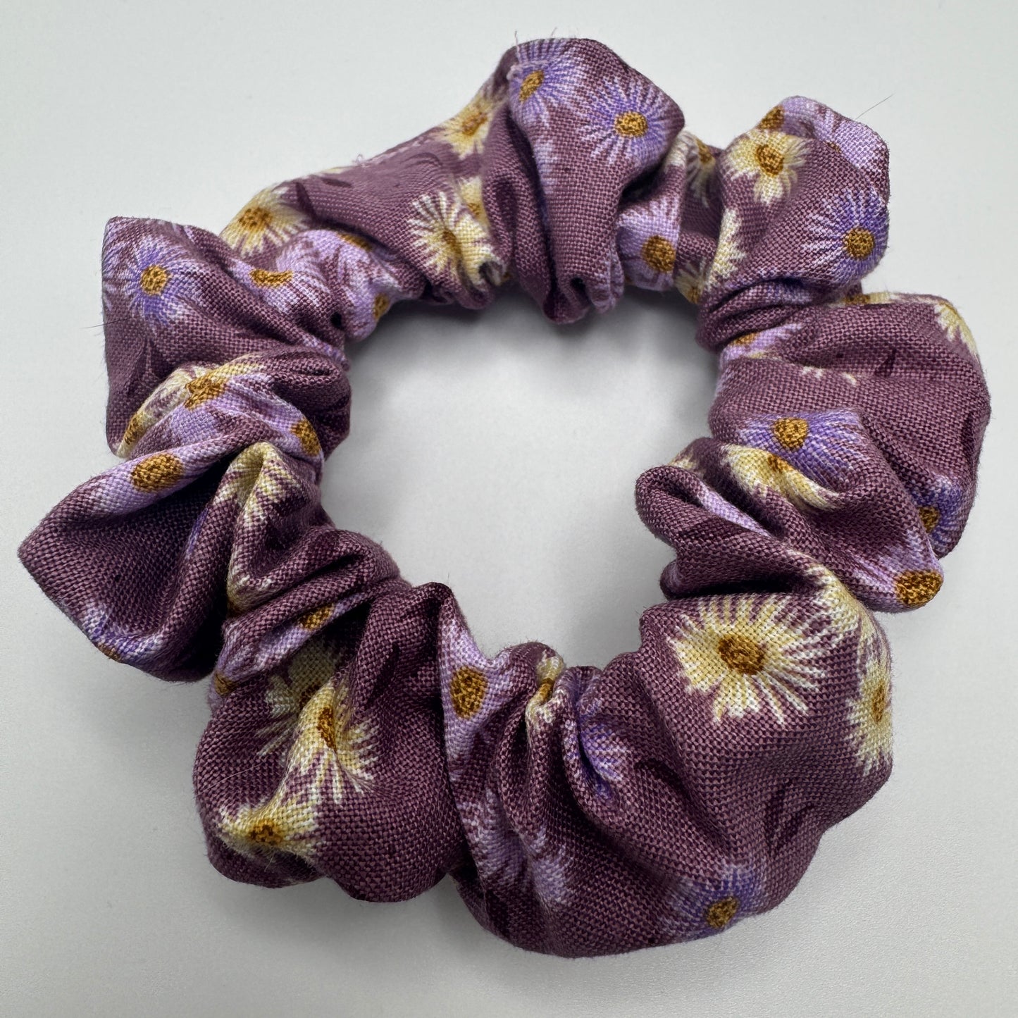 Purple and Yellow Floral Scrunchie