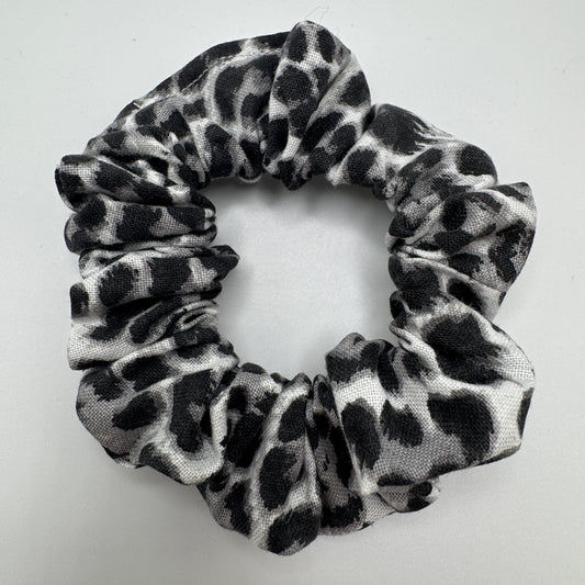 White Cheetah Print Scrunchie