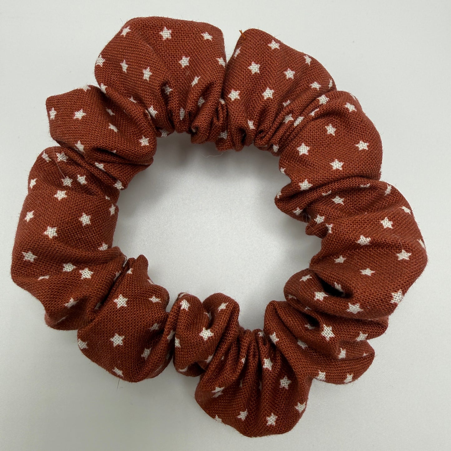 Burnt Orange Stars Scrunchie
