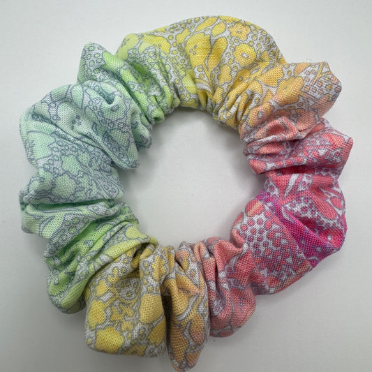 Rainbow Ombre Floral Scrunchie