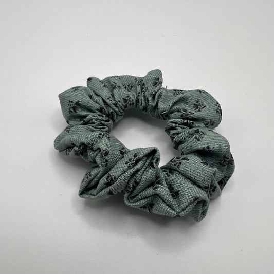 Teal Gothic Floral Scrunchie