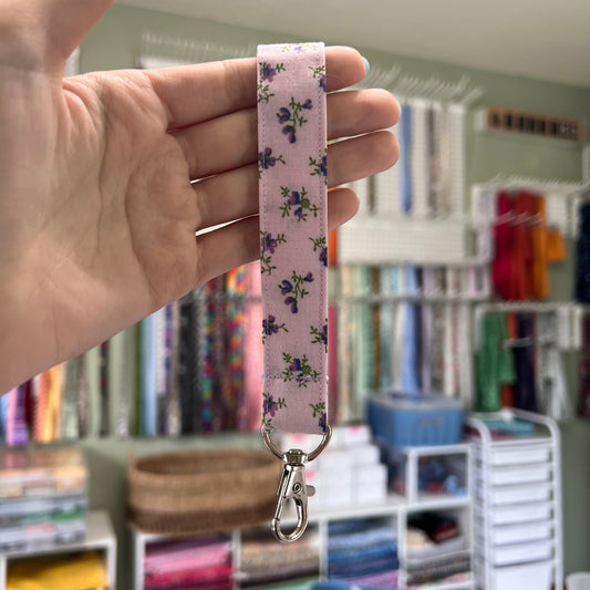 Lilac Floral Wristlet