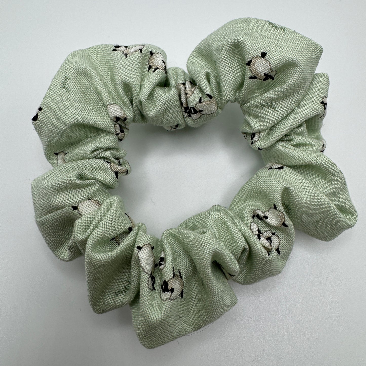Green Sheep Scrunchie