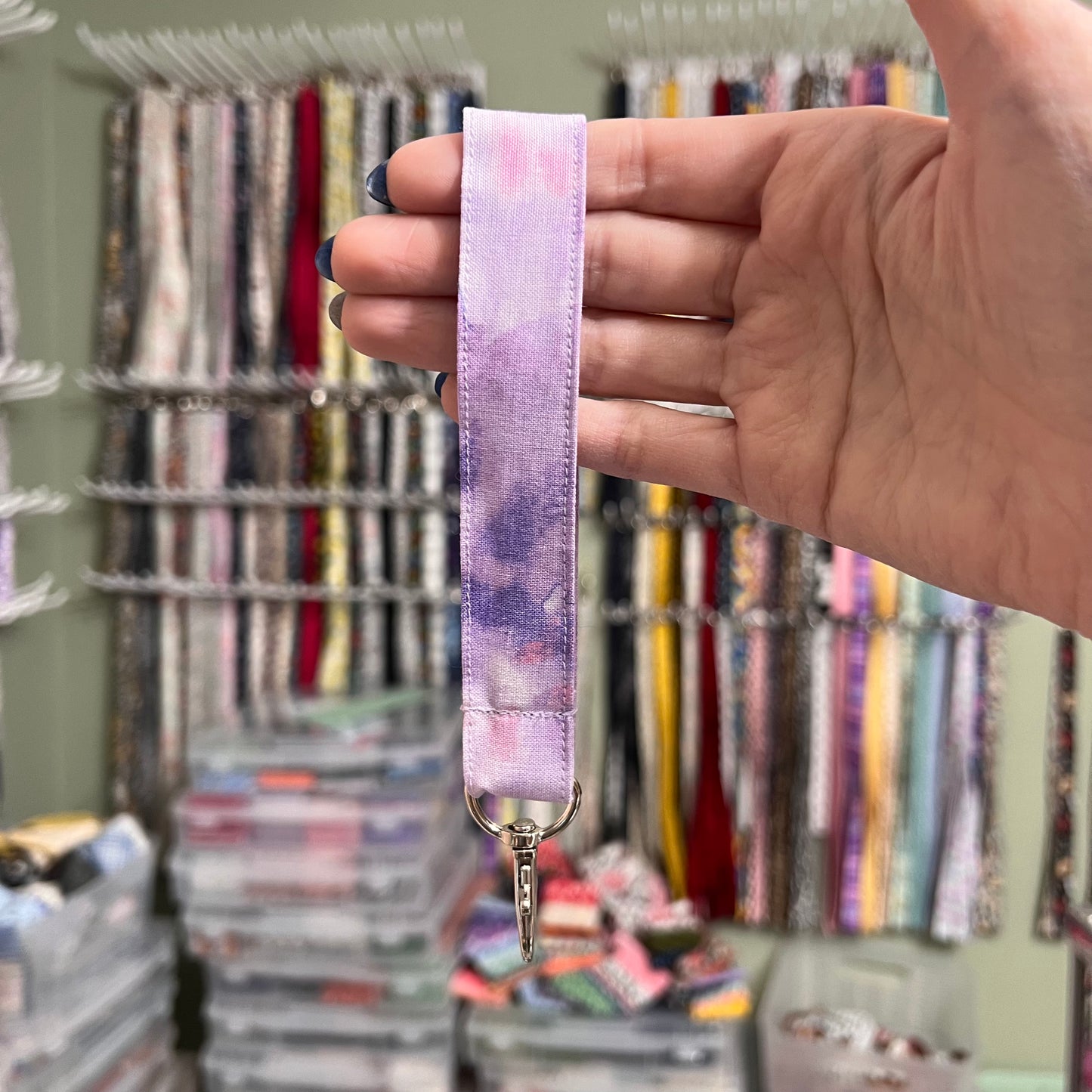 Purple and Pink Watercolor Wristlet