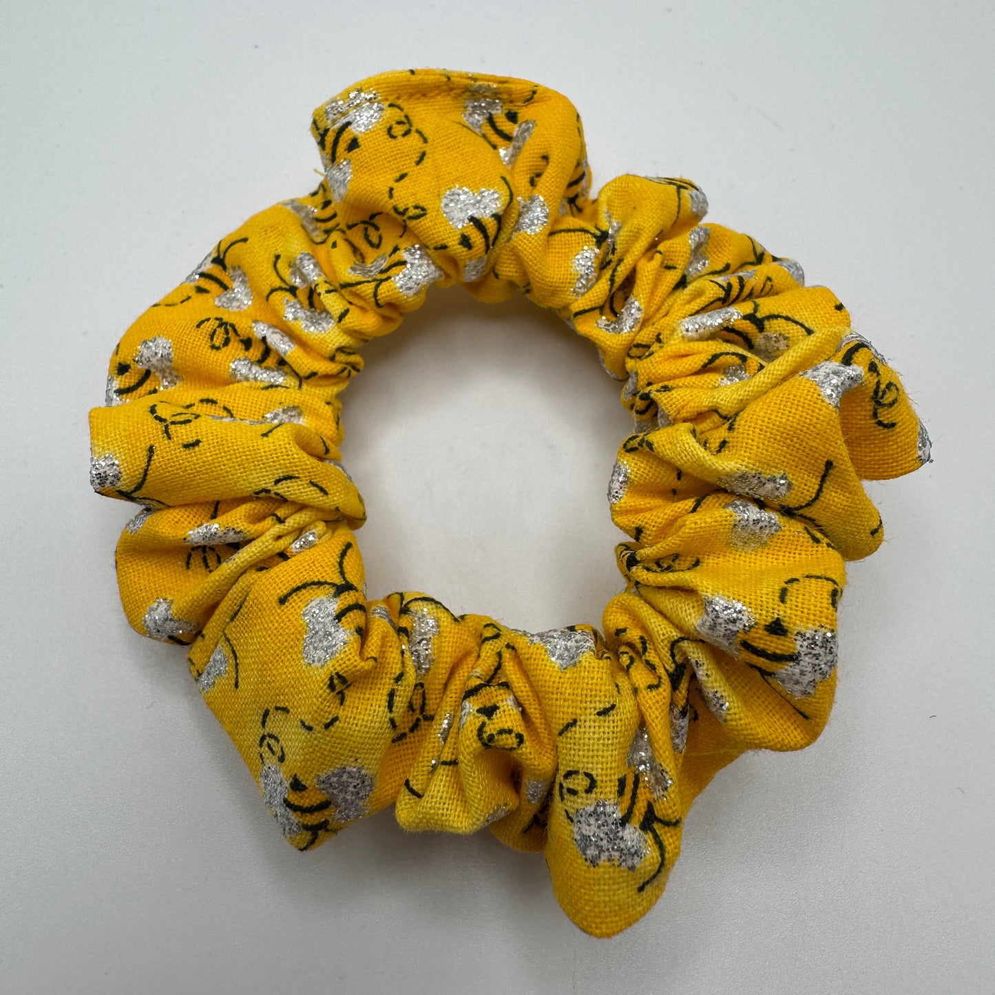 Yellow Bee With Glitter Scrunchie