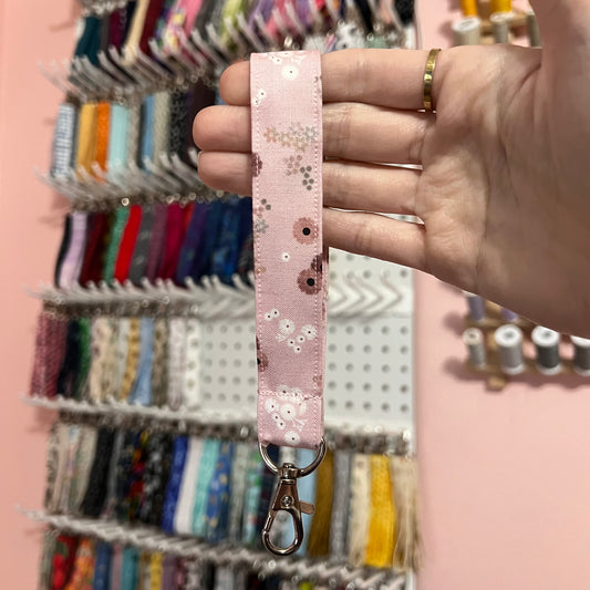 Dusty Rose Floral Wristlet