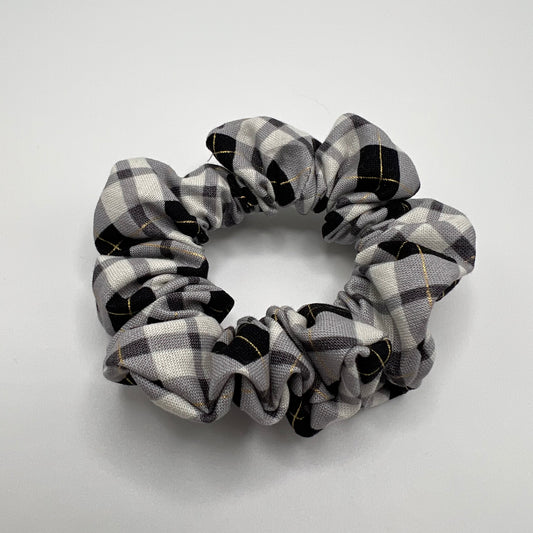 Gold Line Plaid Scrunchie