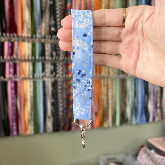 Blue Winter Wristlet