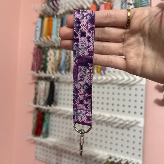 Purple Geometric Wristlet