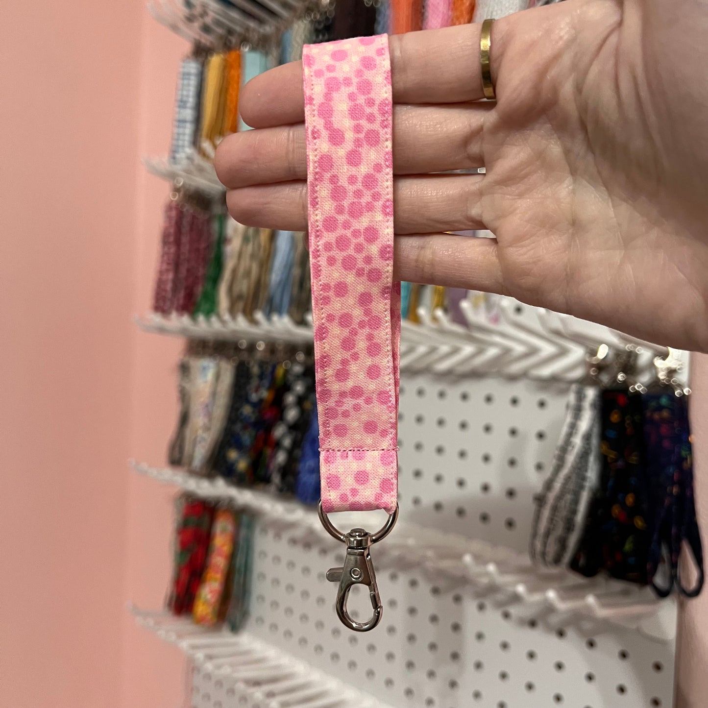 Pink Dot Wristlet