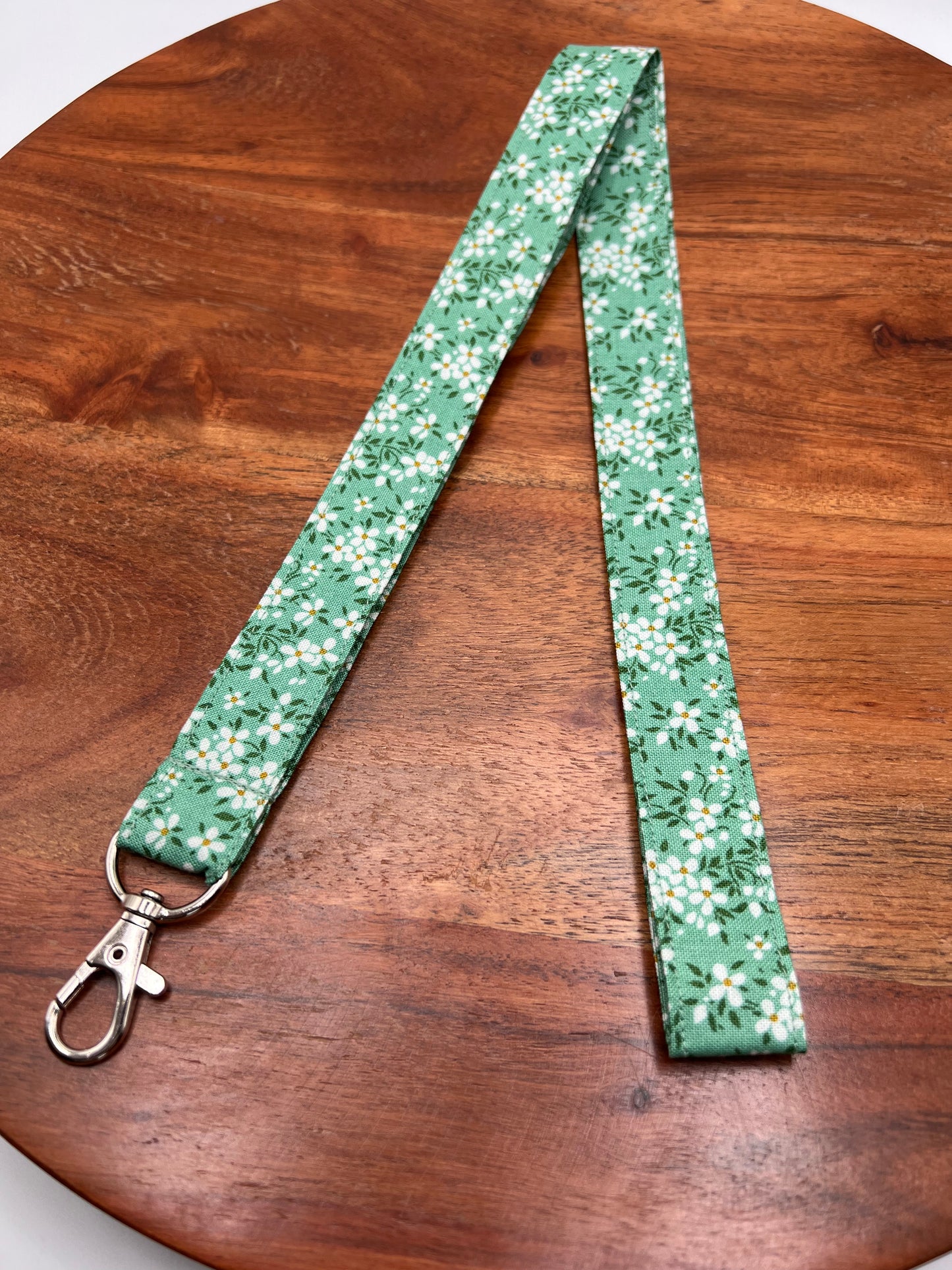 Green Floral Lanyard