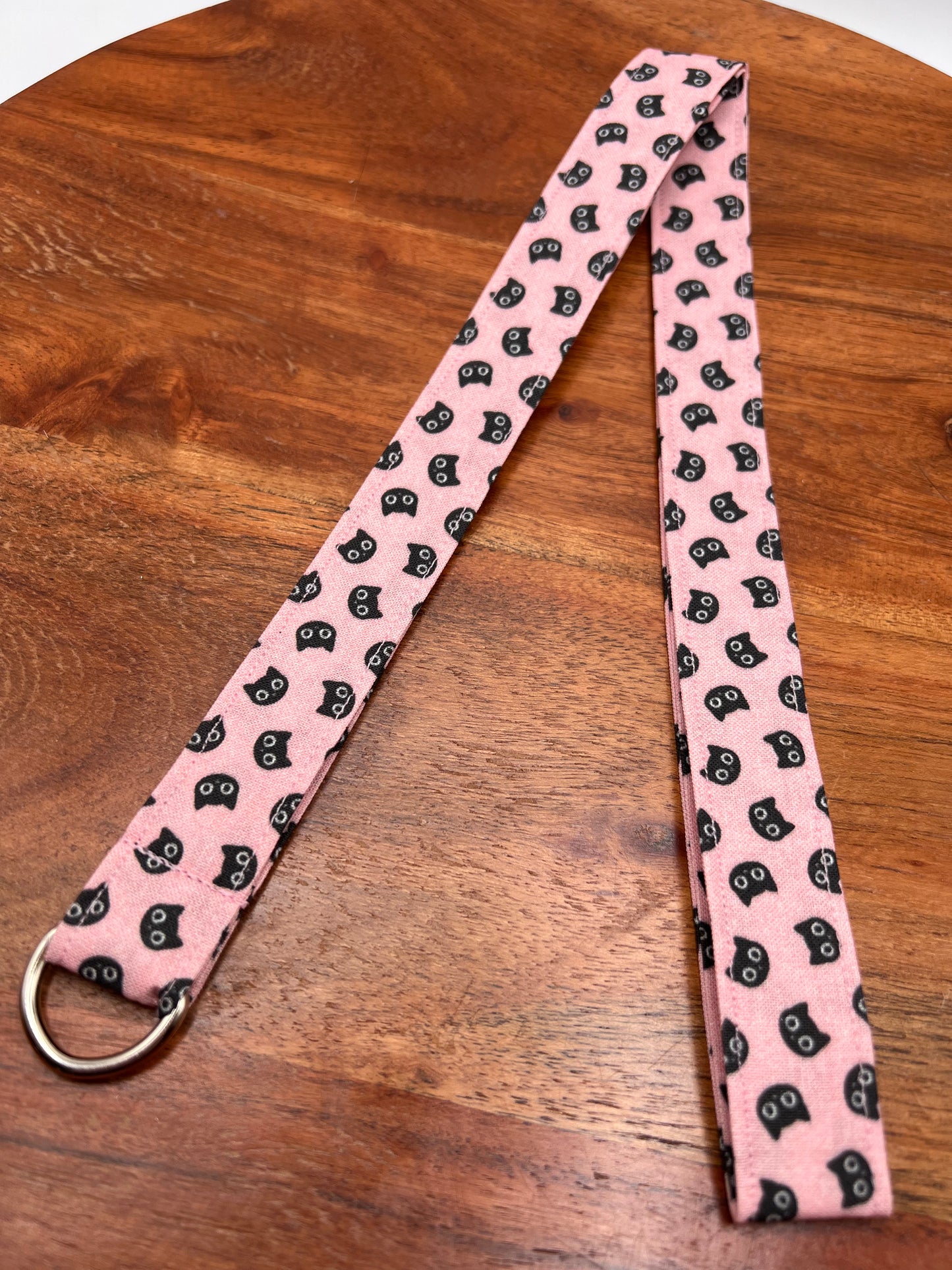 Pink Black Cat Lanyards