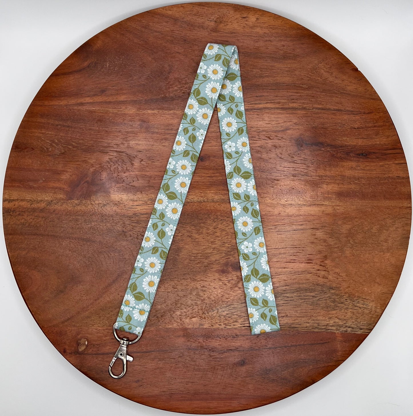 Teal Floral Lanyard