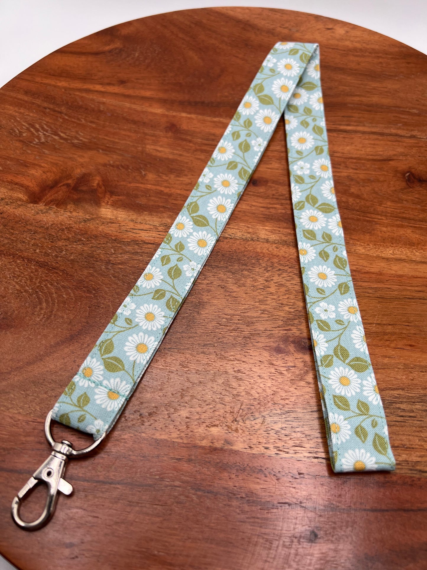 Teal Floral Lanyard