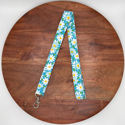 Teal Daisy Lanyard