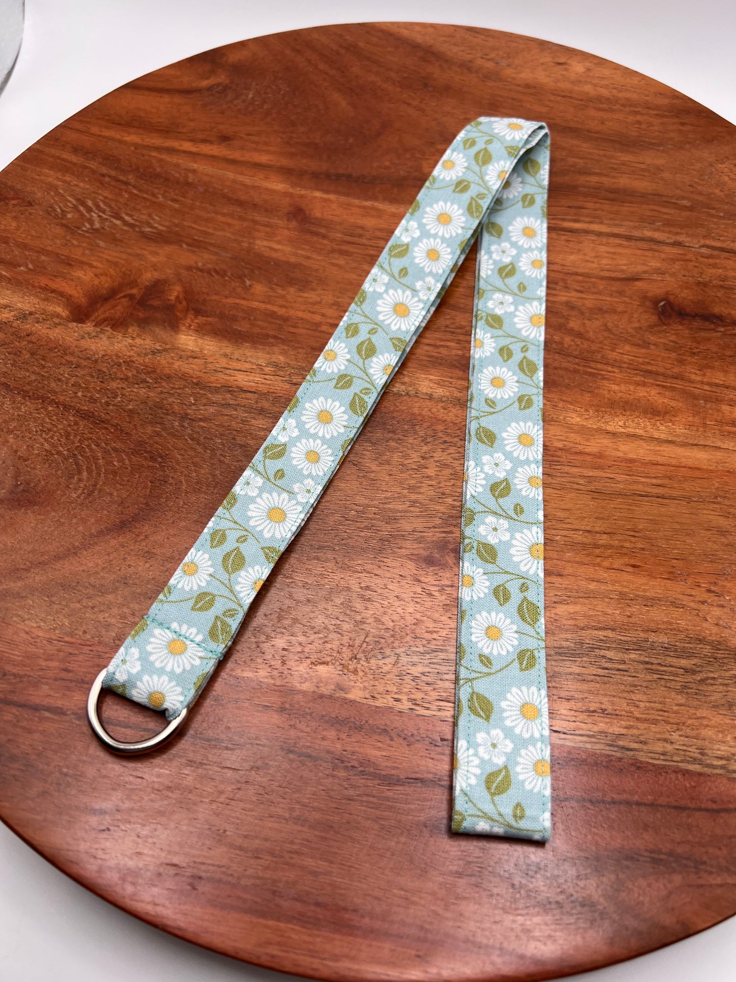 Teal Floral Lanyard