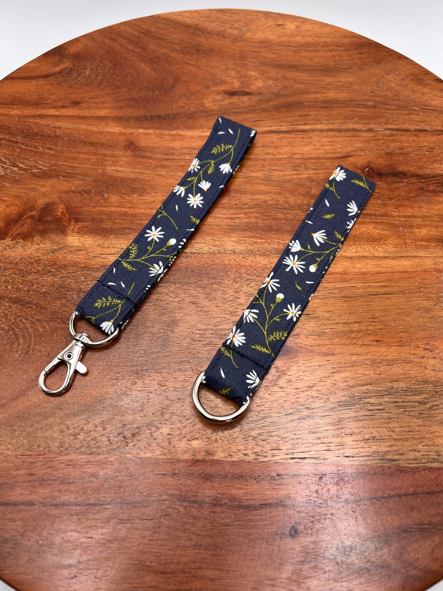 Navy Floral Lanyard