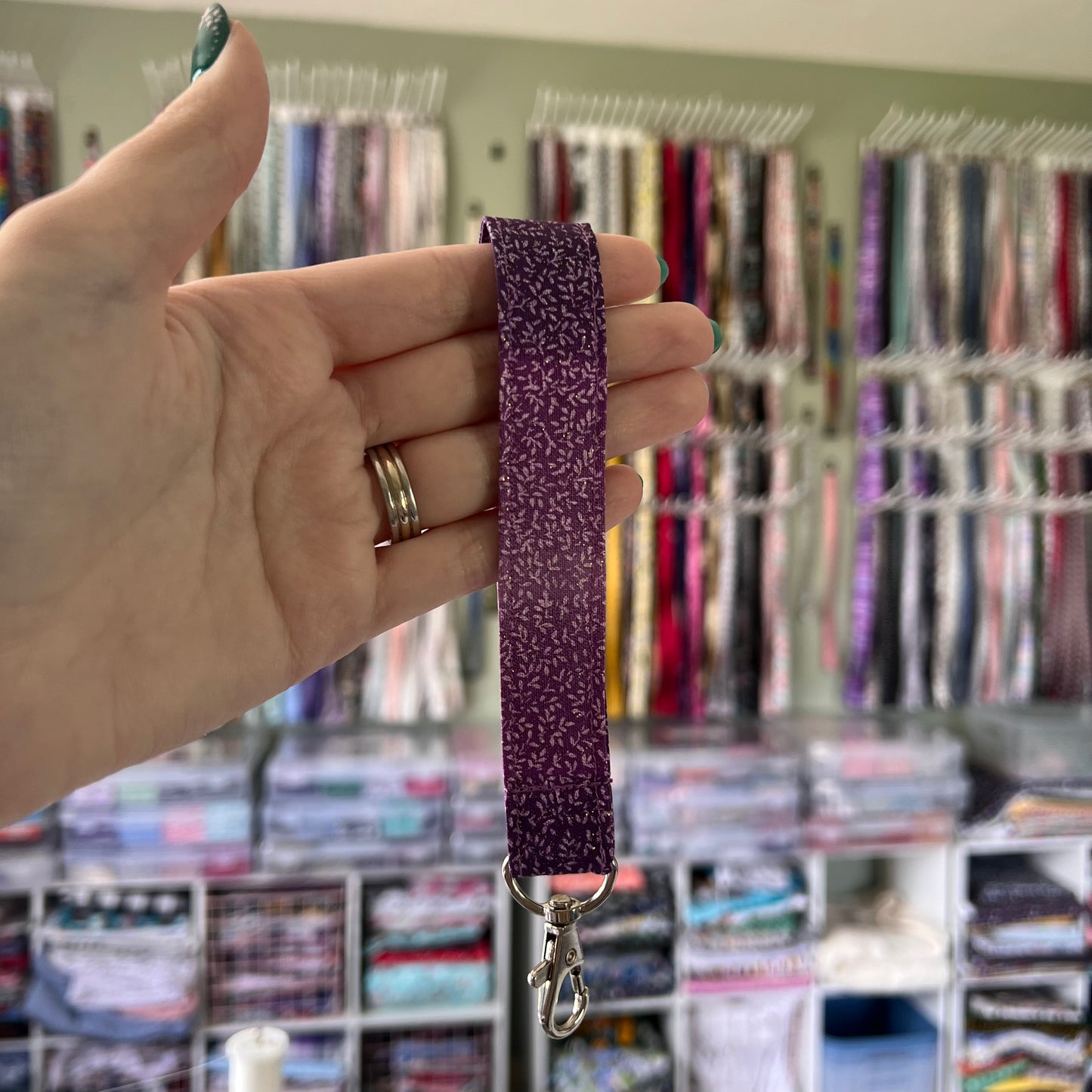 Purple Vines and Gold Flecks Wristlet