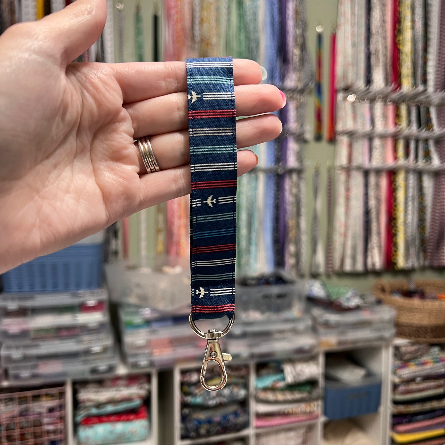 Plane Stripe Wristlet