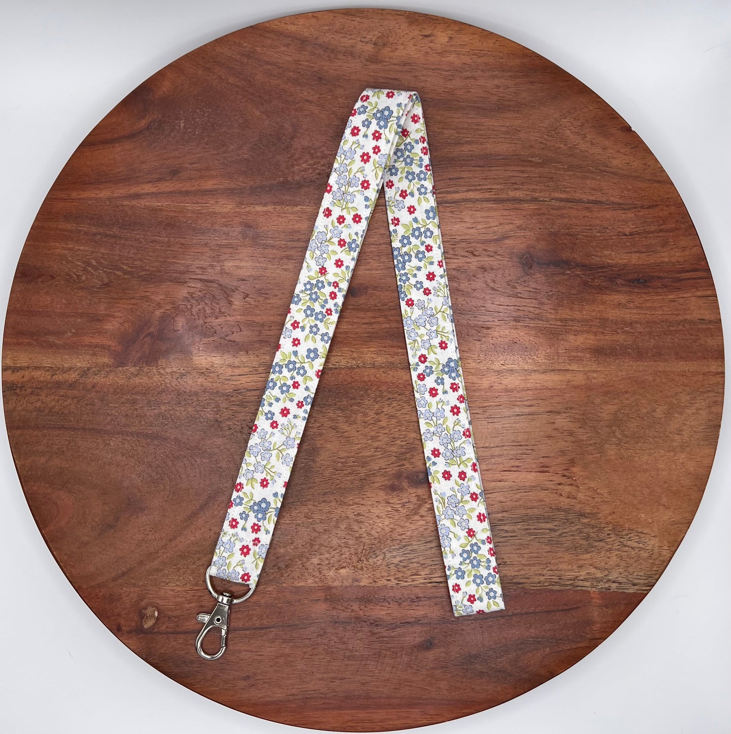 Blue and Red Floral Lanyards