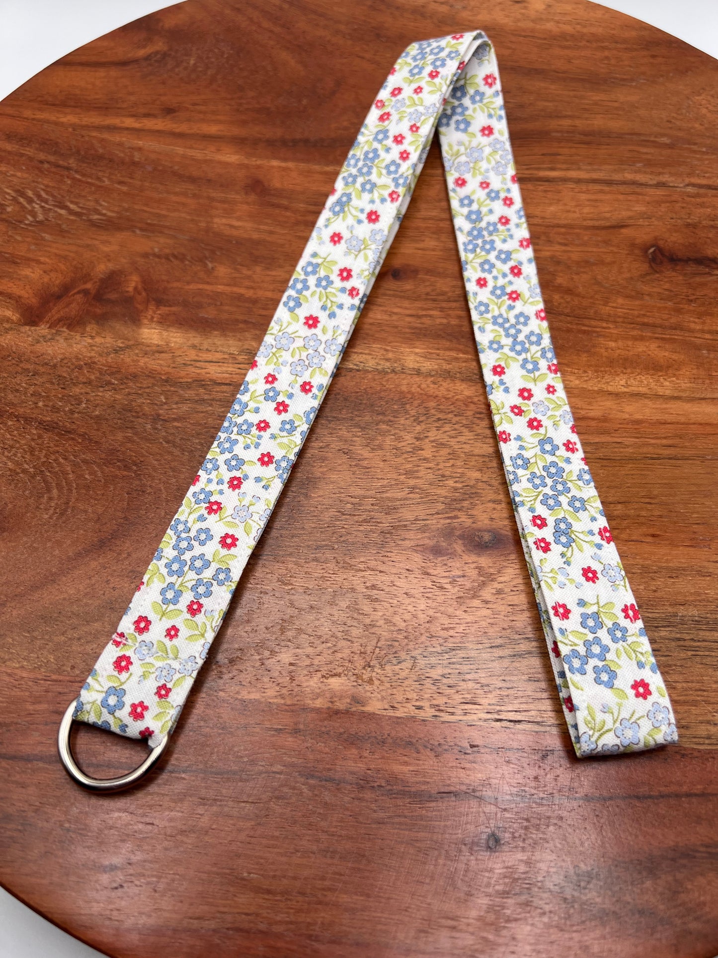 Blue and Red Floral Lanyards