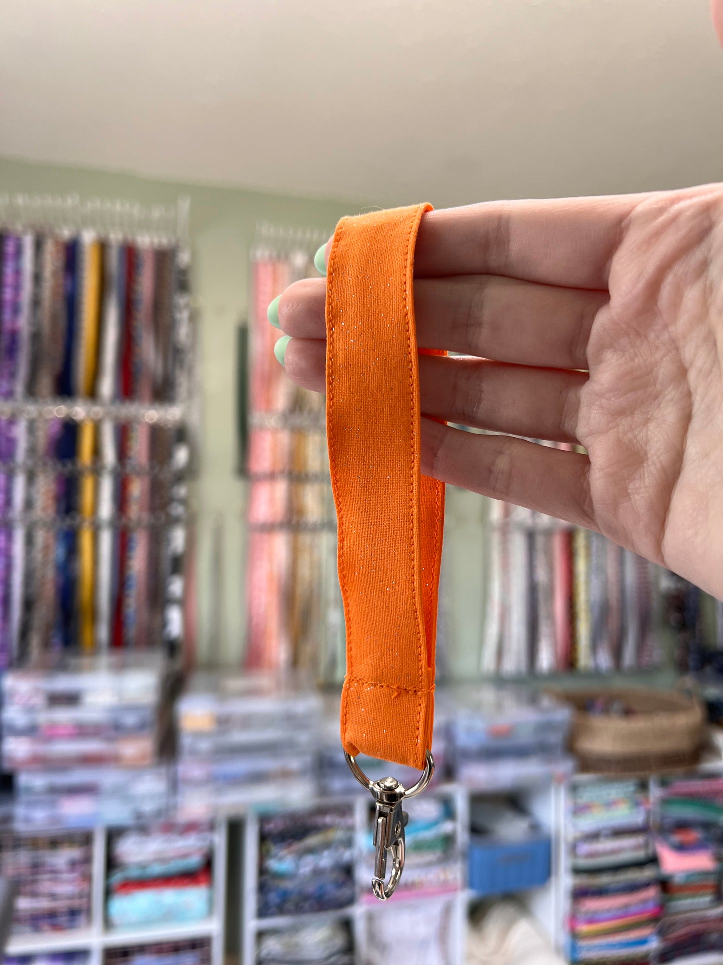 Glitter Orange Wristlet