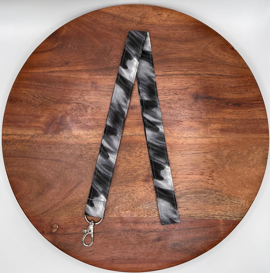 Black Paint Stroke Lanyard