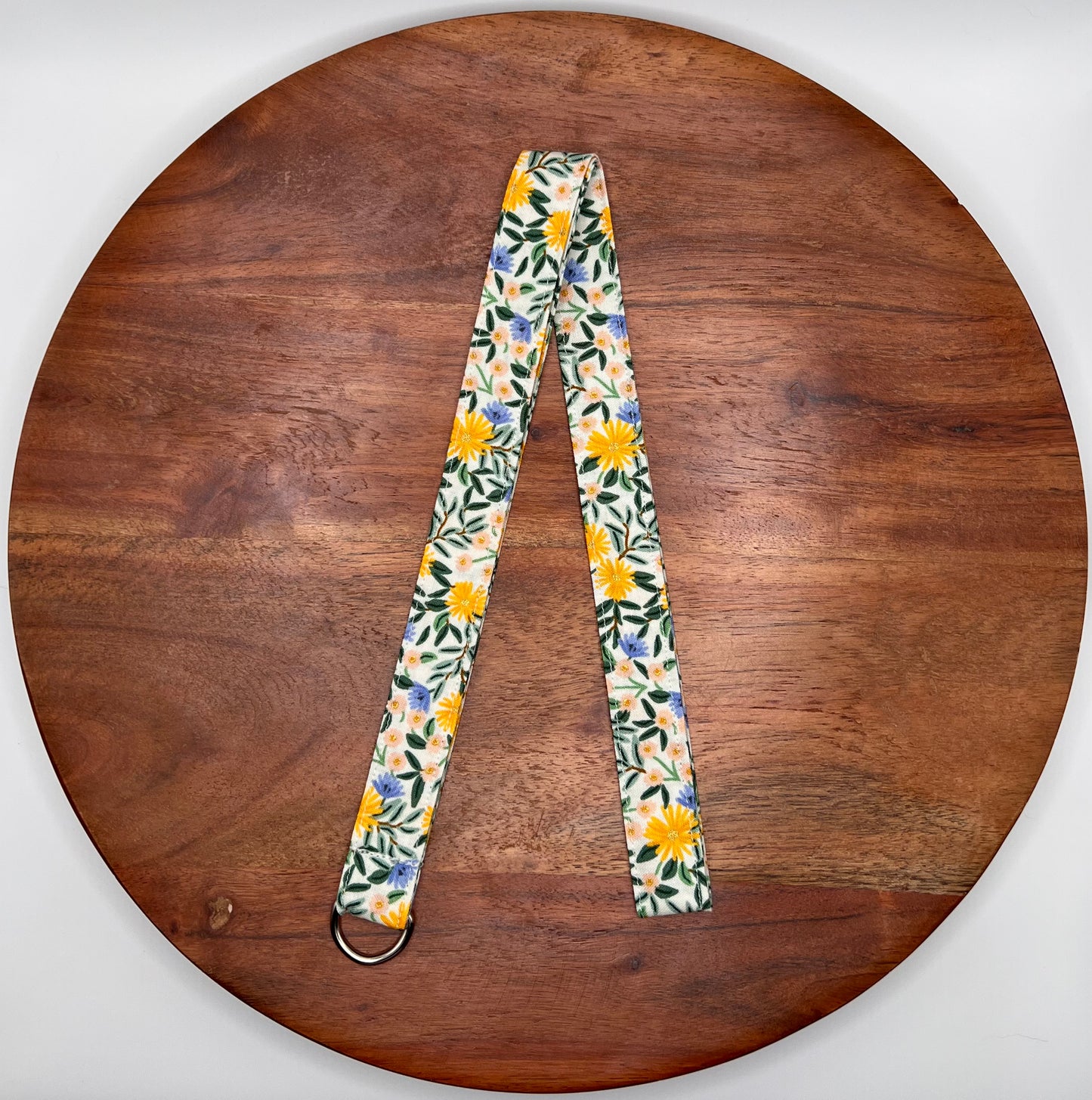 Yellow and Green Floral Lanyard