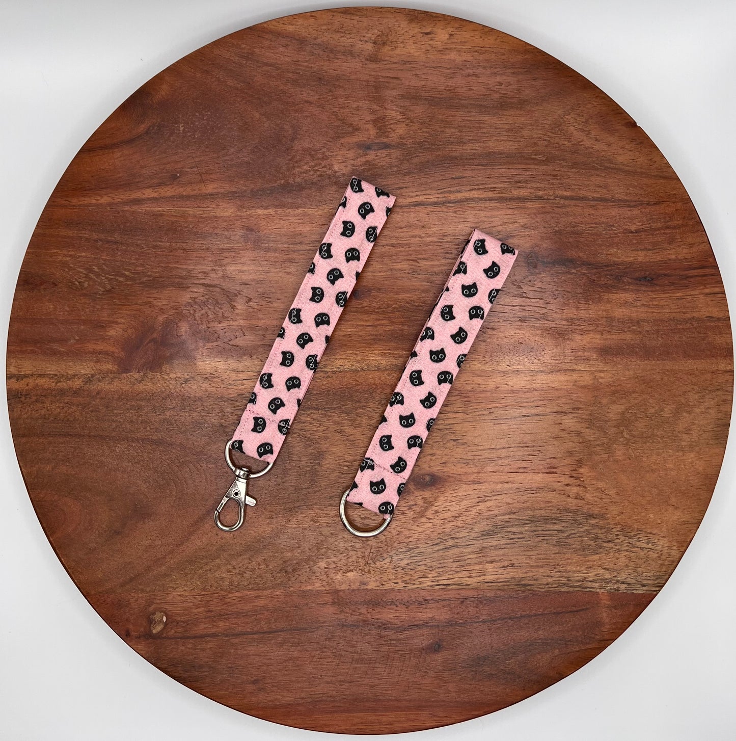 Pink Black Cat Lanyards