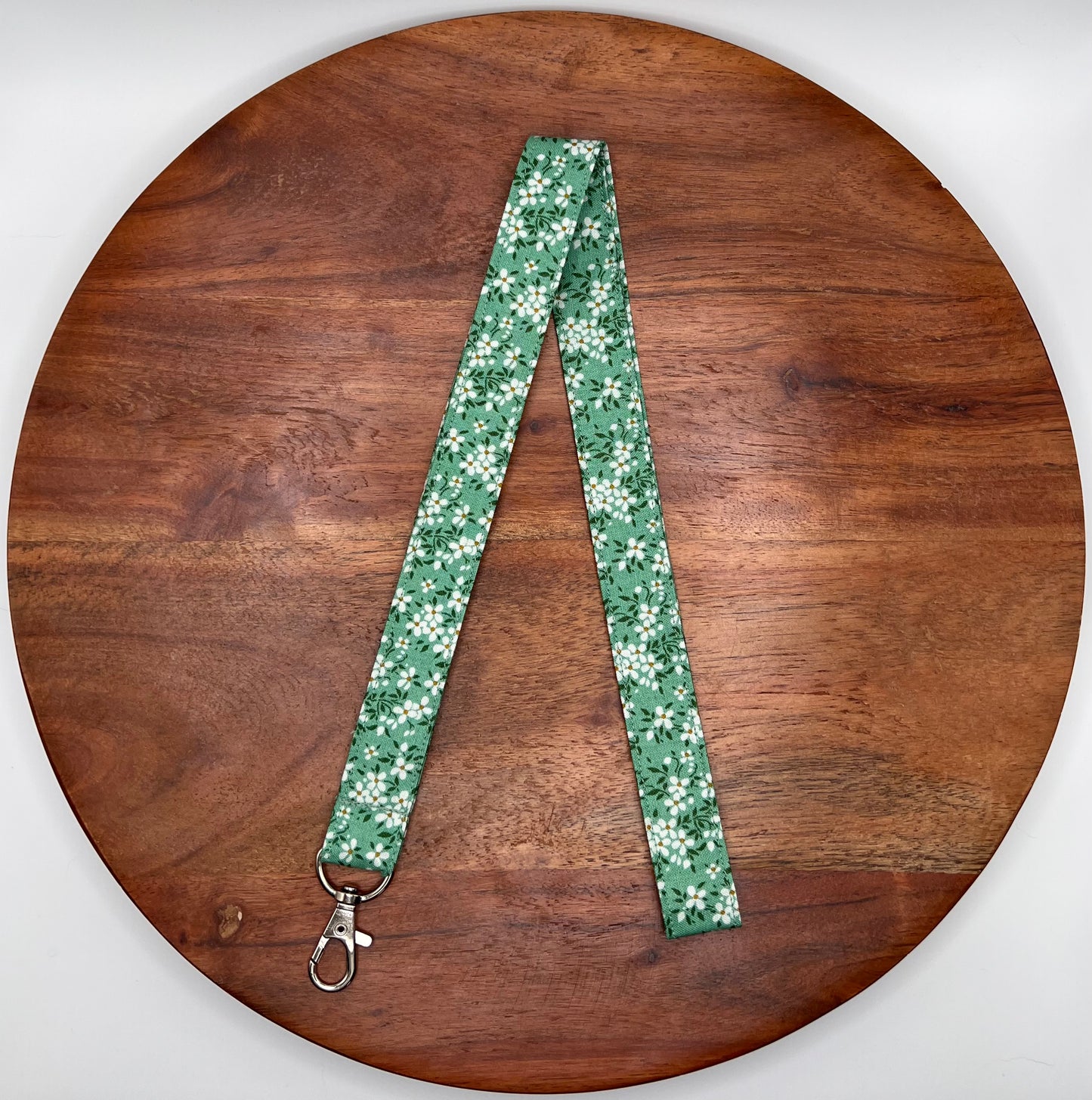 Green Floral Lanyard